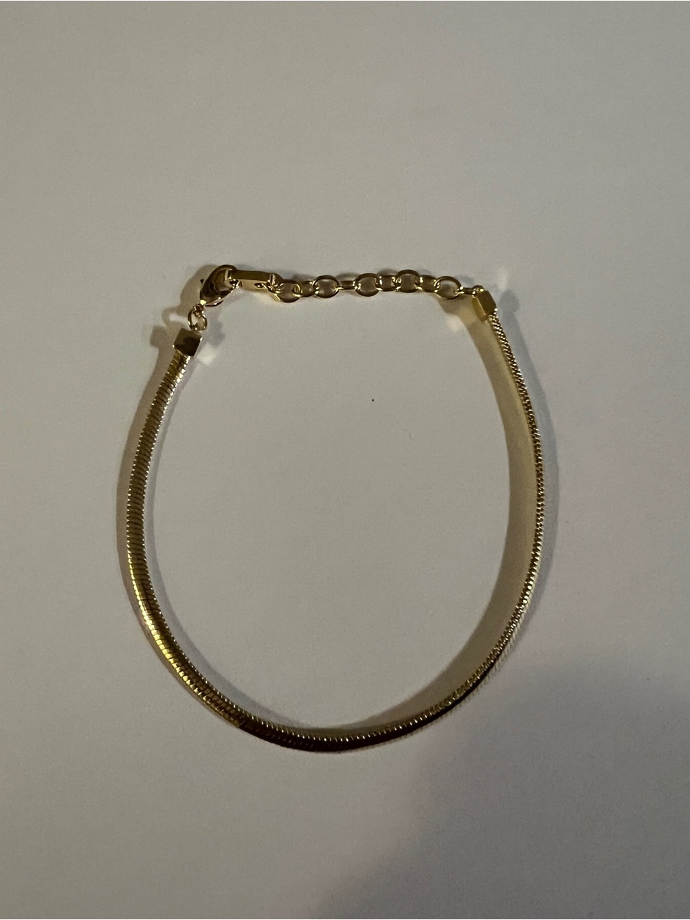 Gold Tone Flat Link Bracelet